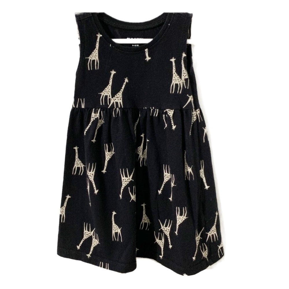 Old Navy Cotton Giraffe Print Jersey Knit Sundress Rounded Neck Gathered Skirt🦒